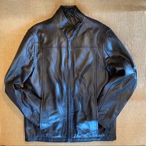 Dark brown Alfani Mens Leather Jacket
